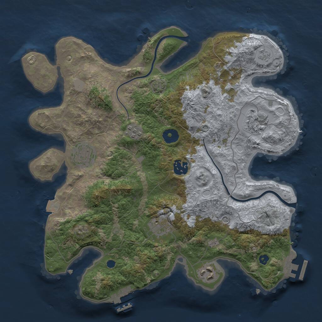 Rust Map: Procedural Map, Size: 3200, Seed: 158512254, 12 Monuments