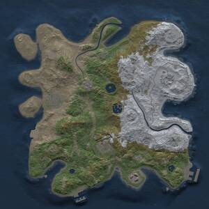 Thumbnail Rust Map: Procedural Map, Size: 3200, Seed: 158512254, 12 Monuments