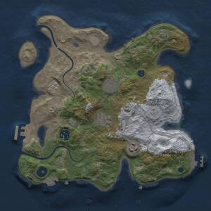 Thumbnail Rust Map: Procedural Map, Size: 3000, Seed: 1225222584, 11 Monuments