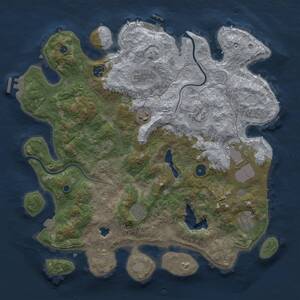 Thumbnail Rust Map: Procedural Map, Size: 4000, Seed: 821114283, 13 Monuments