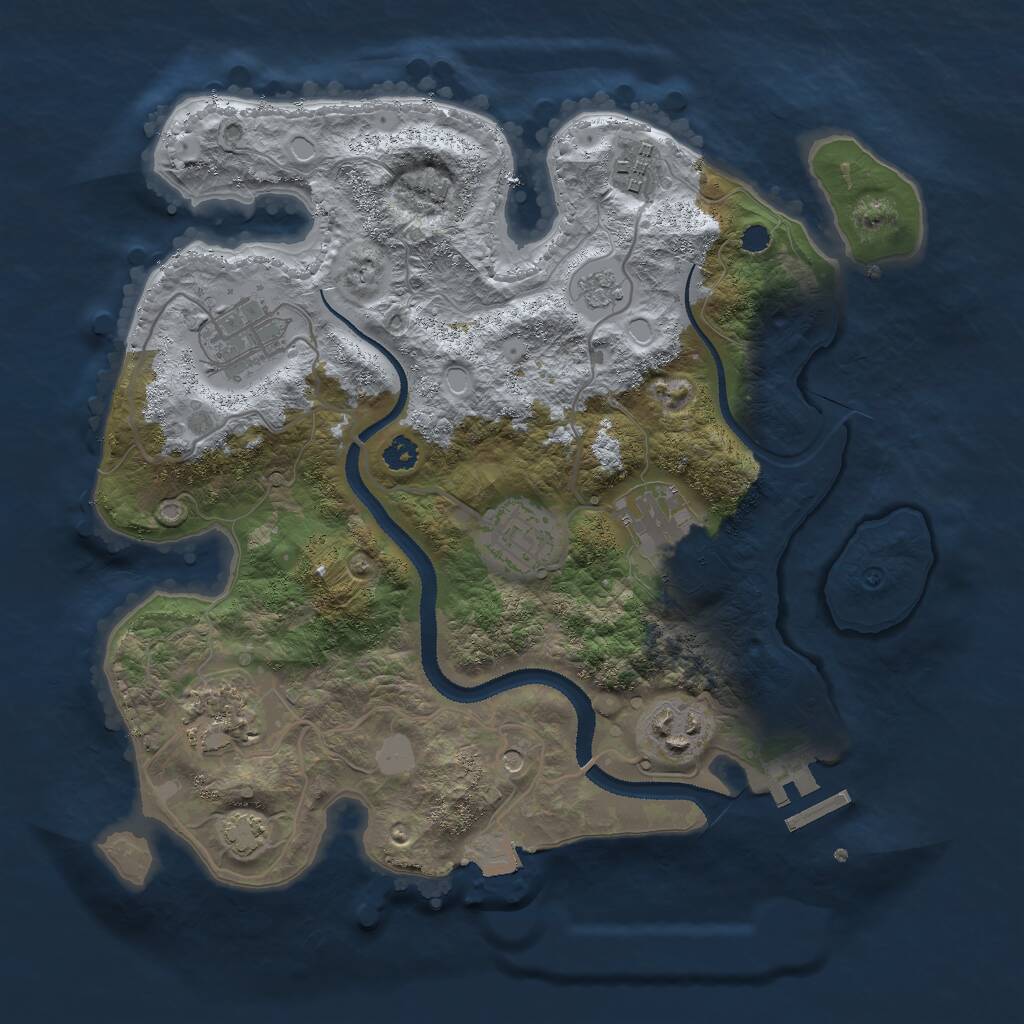 Rust Map: Procedural Map, Size: 3000, Seed: 97825, 11 Monuments