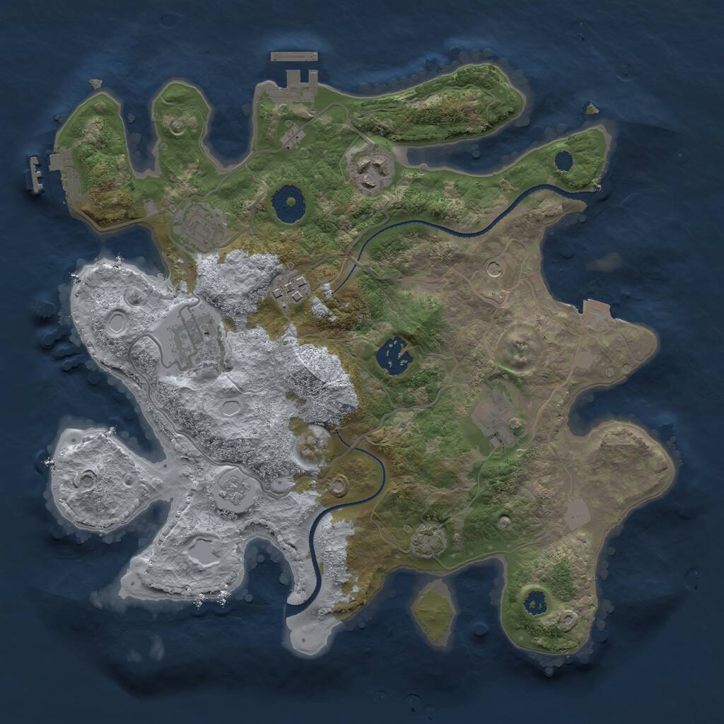 Rust Map: Procedural Map, Size: 3100, Seed: 775702771, 12 Monuments