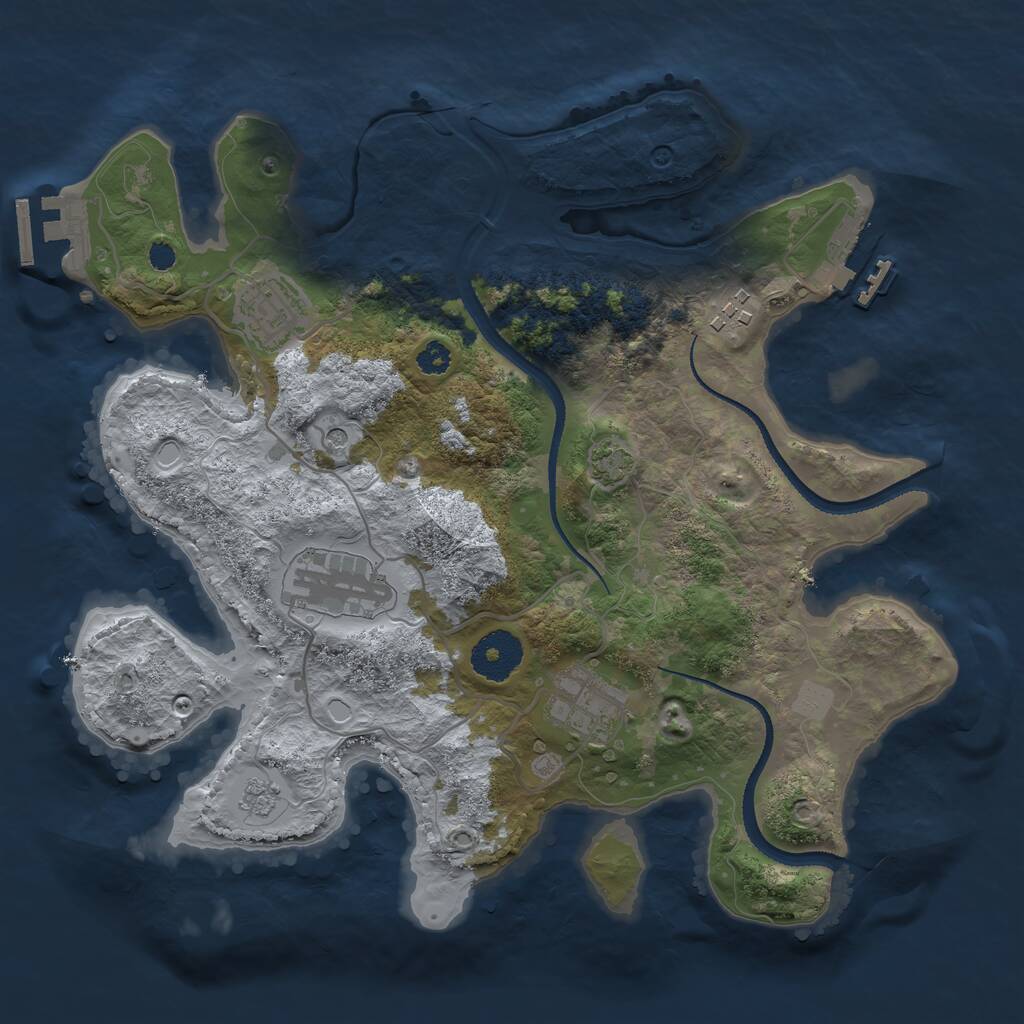 Rust Map: Procedural Map, Size: 3100, Seed: 775702771, 10 Monuments