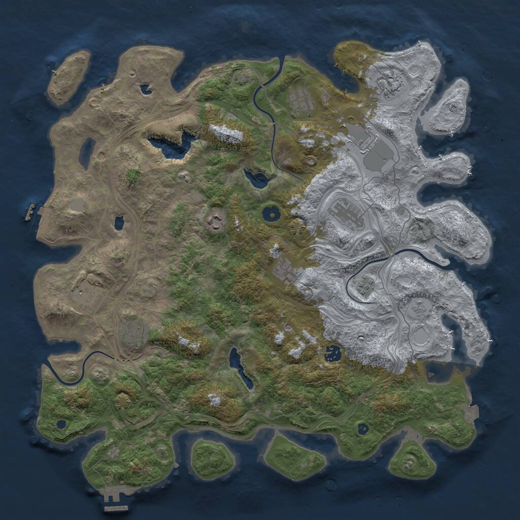 Rust Map: Procedural Map, Size: 4500, Seed: 1488895341, 16 Monuments