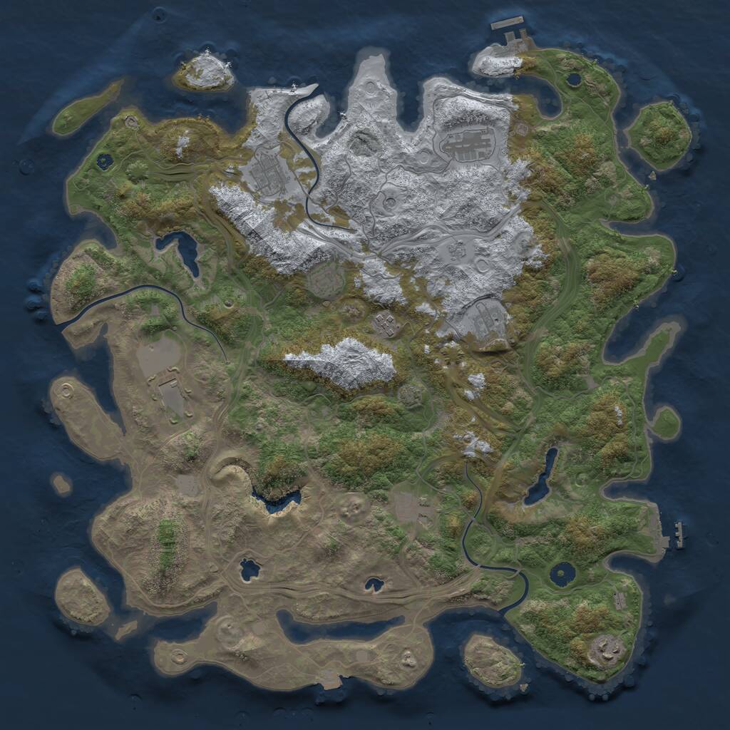 Rust Map: Procedural Map, Size: 4500, Seed: 17511357, 14 Monuments