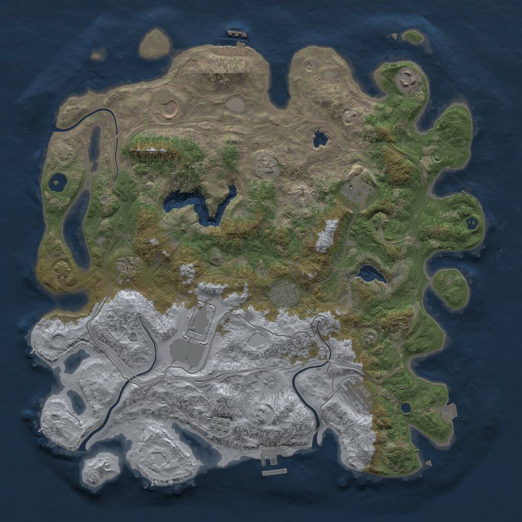 Rust Map: Procedural Map, Size: 4253, Seed: 1255431576, 14 Monuments
