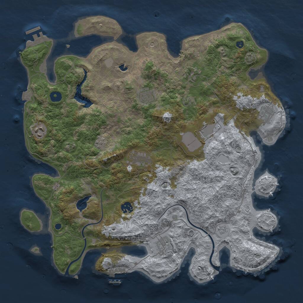 Rust Map: Procedural Map, Size: 4000, Seed: 804506773, 15 Monuments