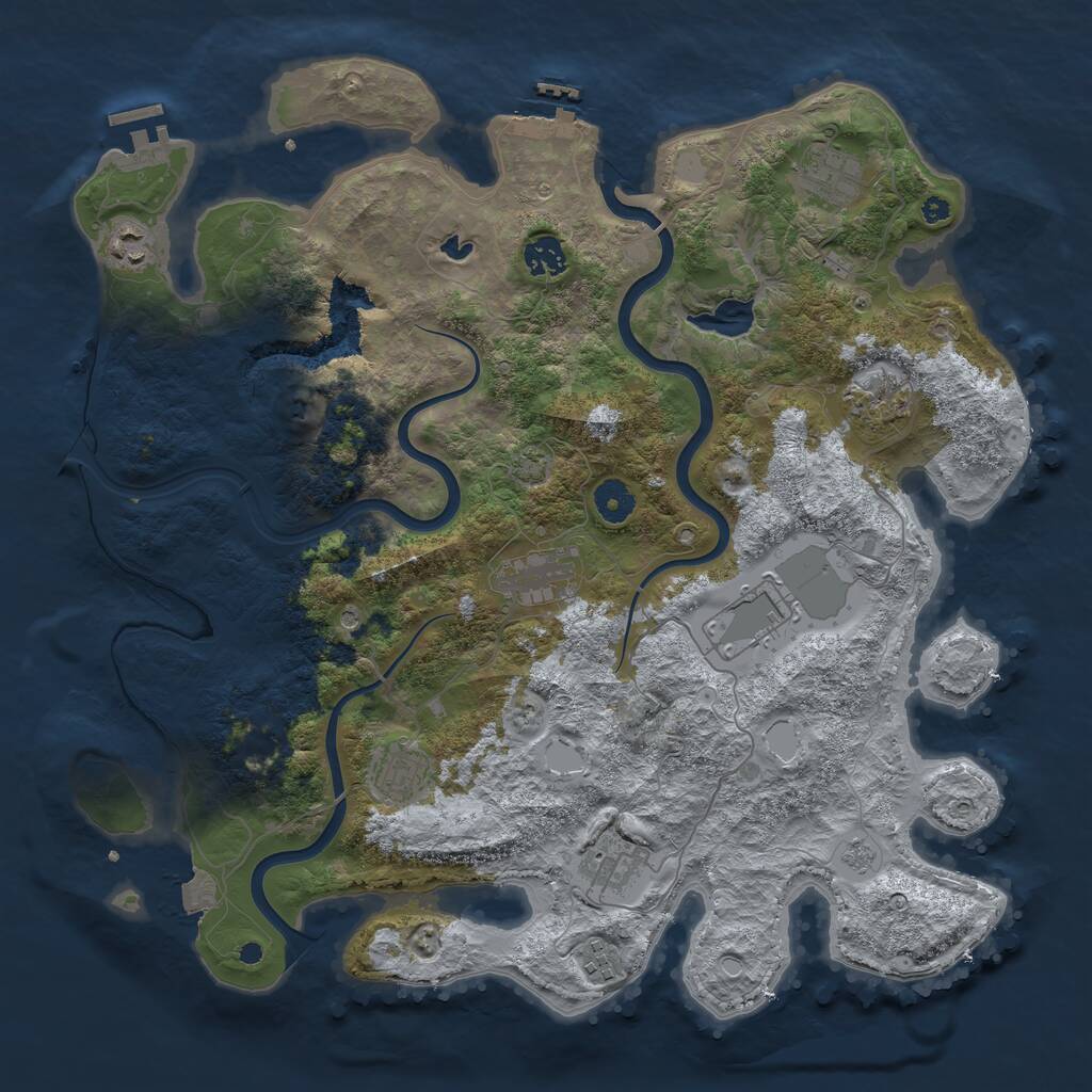 Rust Map: Procedural Map, Size: 4000, Seed: 804506773, 15 Monuments