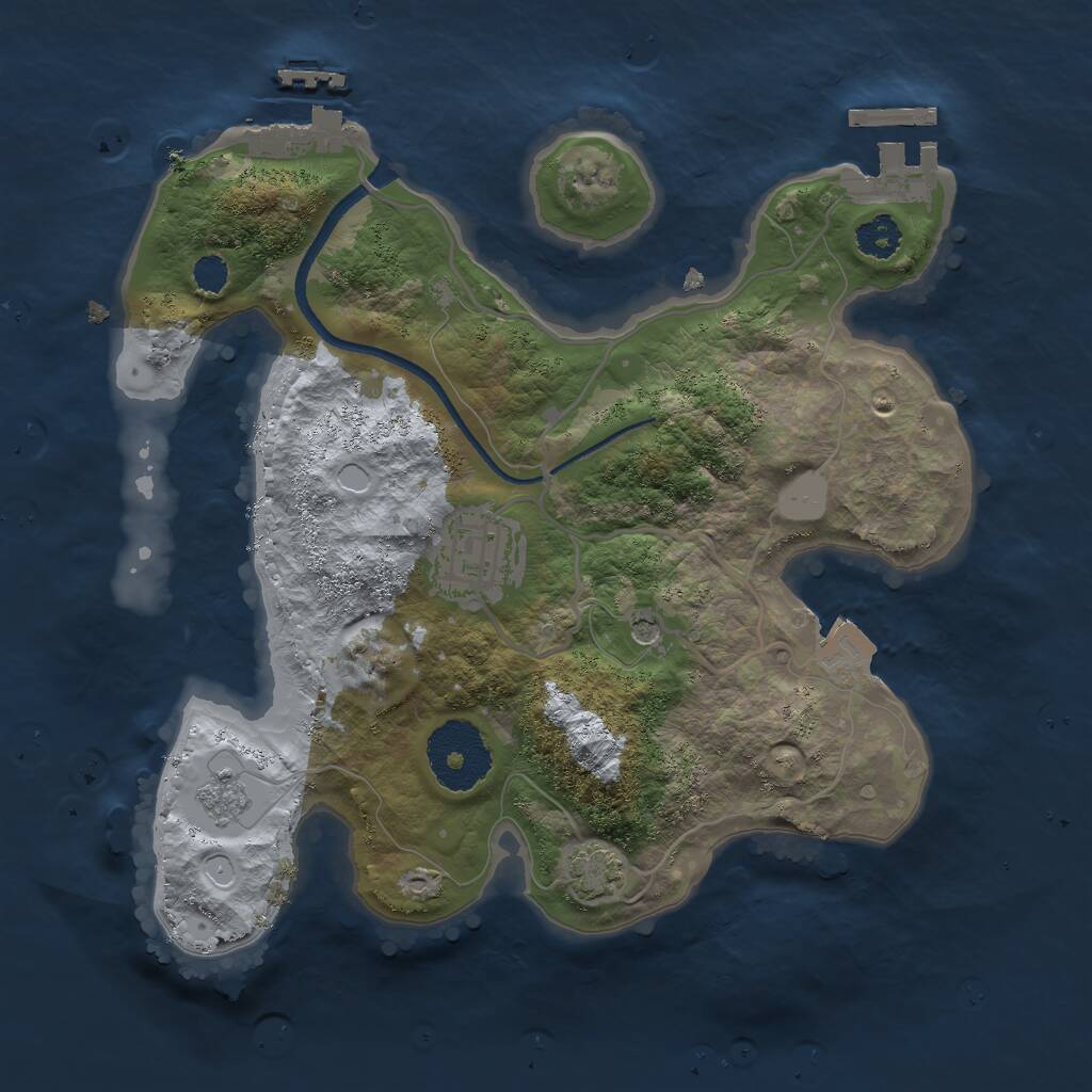 Rust Map: Procedural Map, Size: 2500, Seed: 245357551, 7 Monuments