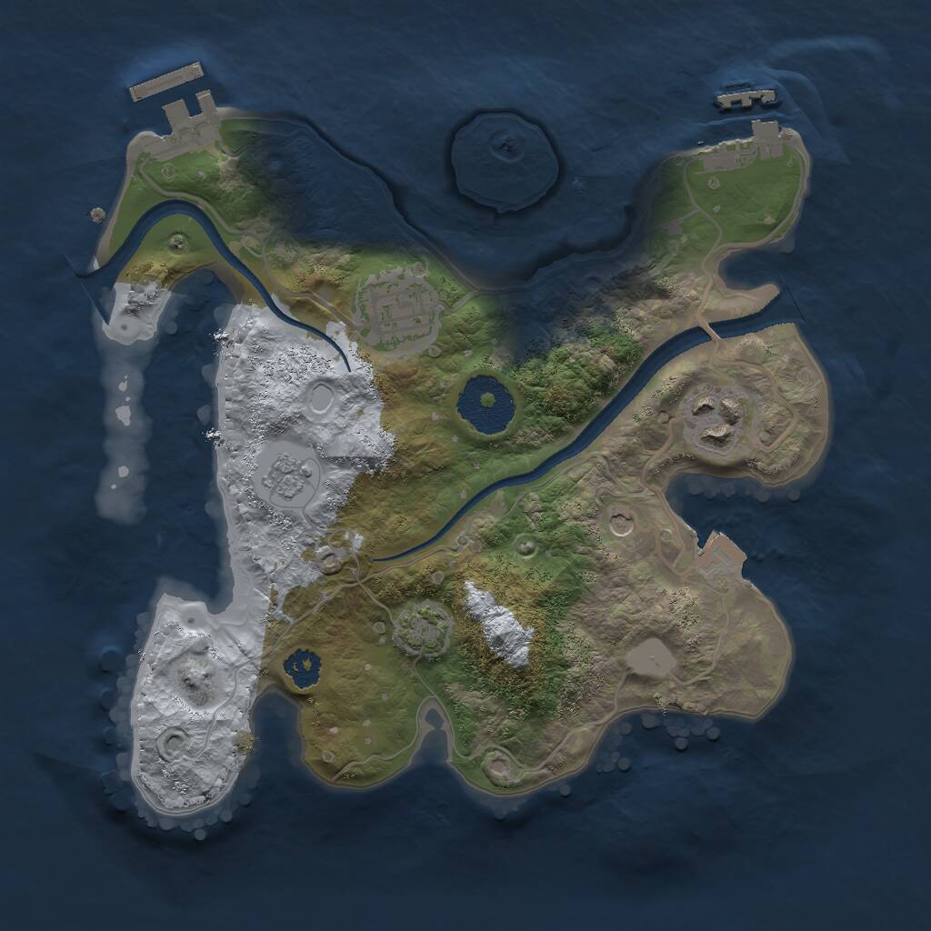 Rust Map: Procedural Map, Size: 2500, Seed: 245357551, 8 Monuments