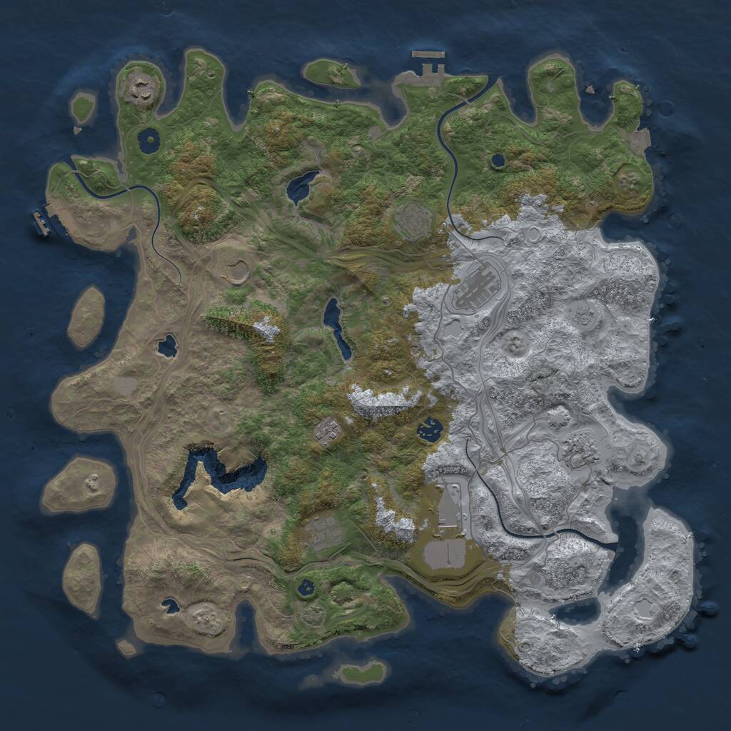 Rust Map: Procedural Map, Size: 4500, Seed: 295786, 15 Monuments