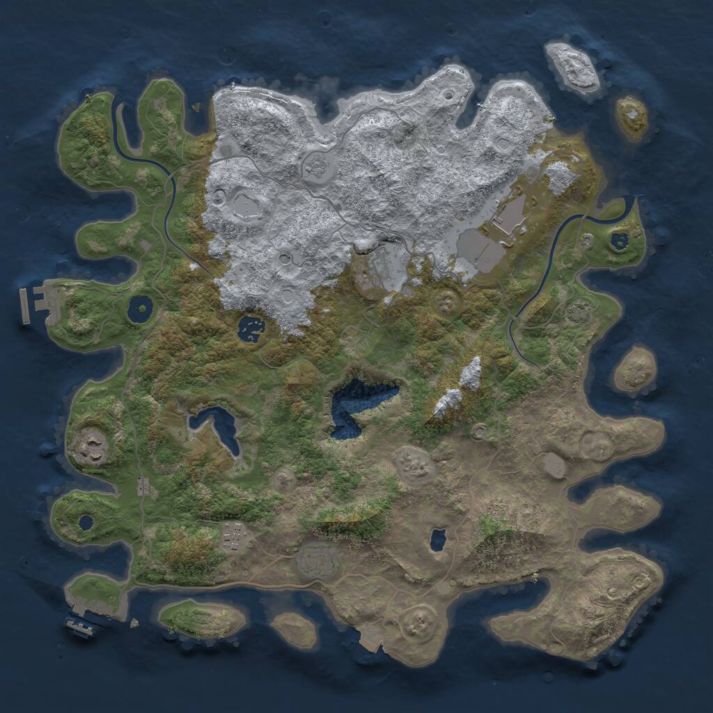 Rust Map: Procedural Map, Size: 4000, Seed: 120009, 12 Monuments