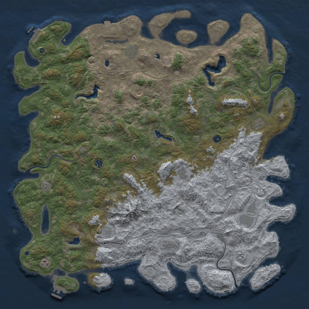 Rust Map: Procedural Map, Size: 6000, Seed: 481981, 17 Monuments