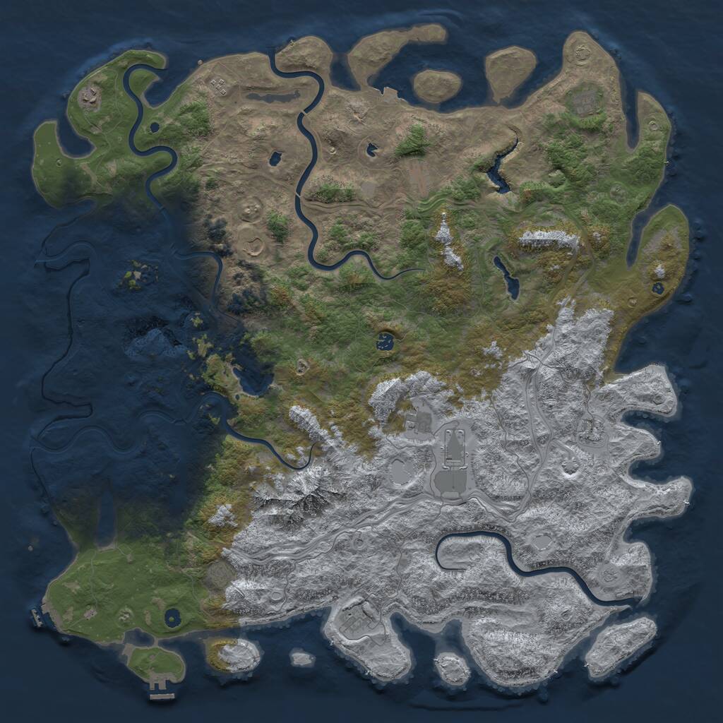 Rust Map: Procedural Map, Size: 6000, Seed: 481981, 17 Monuments