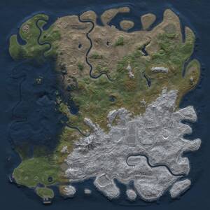 Thumbnail Rust Map: Procedural Map, Size: 6000, Seed: 481981, 17 Monuments