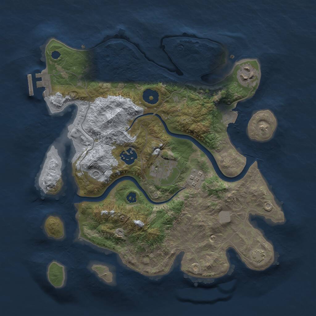 Rust Map: Procedural Map, Size: 3000, Seed: 1661010647, 8 Monuments