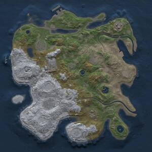 Thumbnail Rust Map: Procedural Map, Size: 3300, Seed: 83415, 13 Monuments