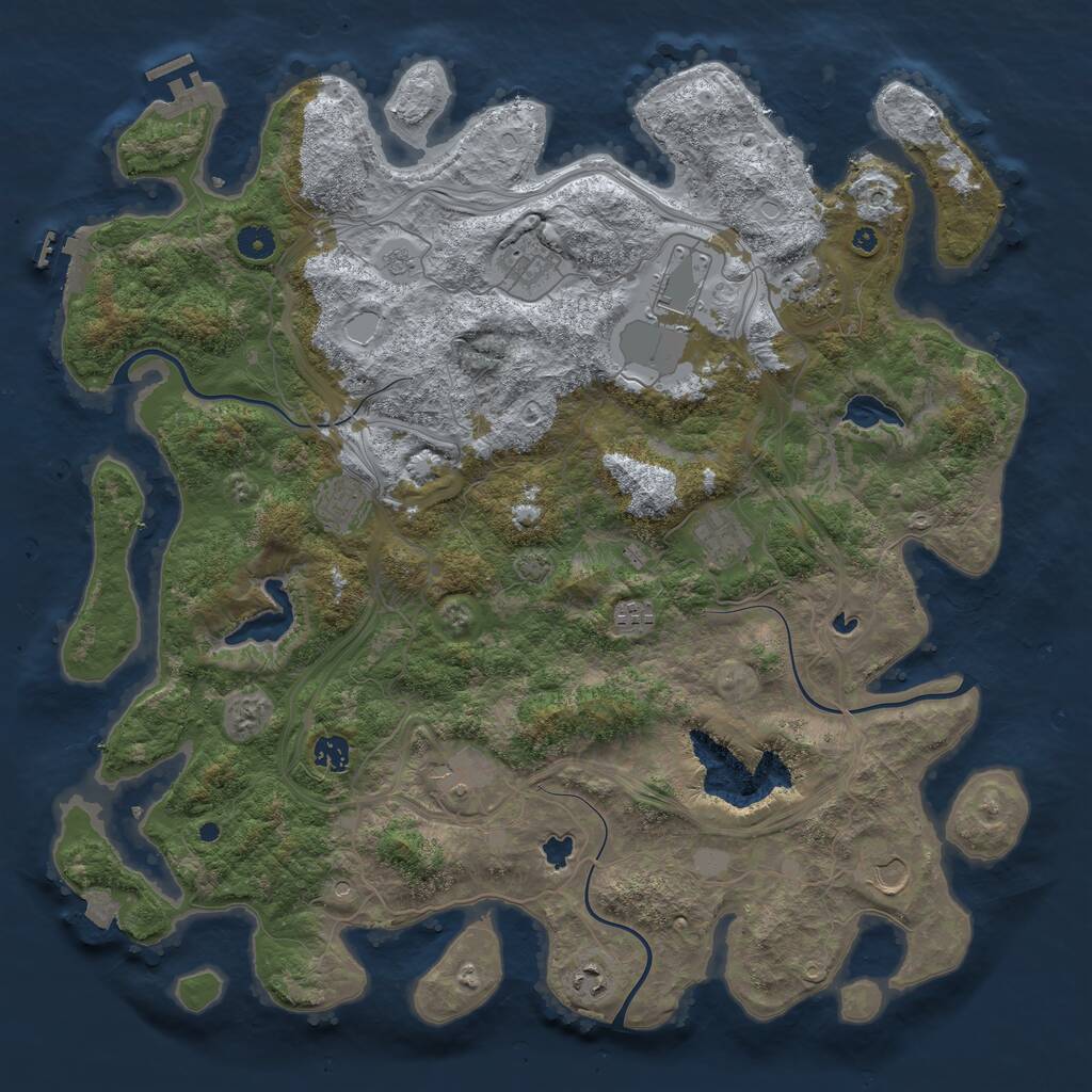 Rust Map: Procedural Map, Size: 4500, Seed: 1536385646, 16 Monuments