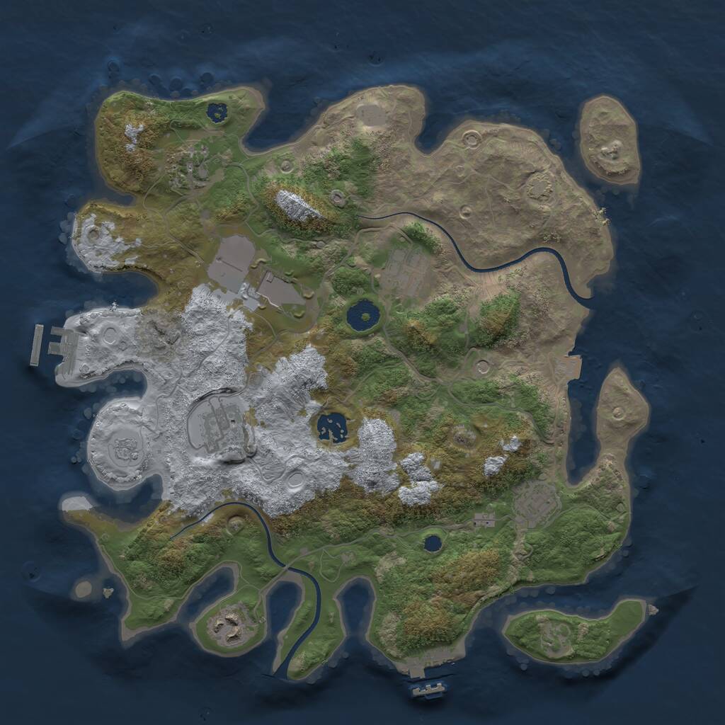 Rust Map: Procedural Map, Size: 3500, Seed: 25779, 13 Monuments