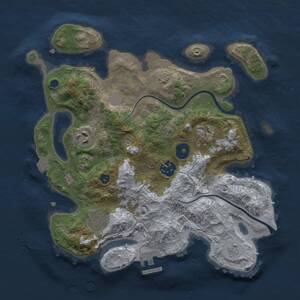 Thumbnail Rust Map: Procedural Map, Size: 3000, Seed: 733661, 9 Monuments