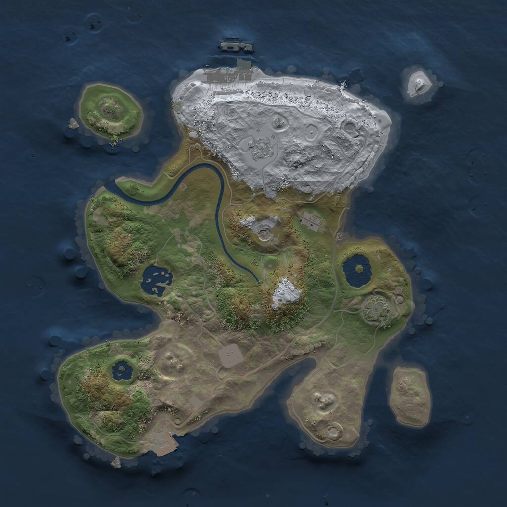 Rust Map: Procedural Map, Size: 2500, Seed: 27819, 6 Monuments