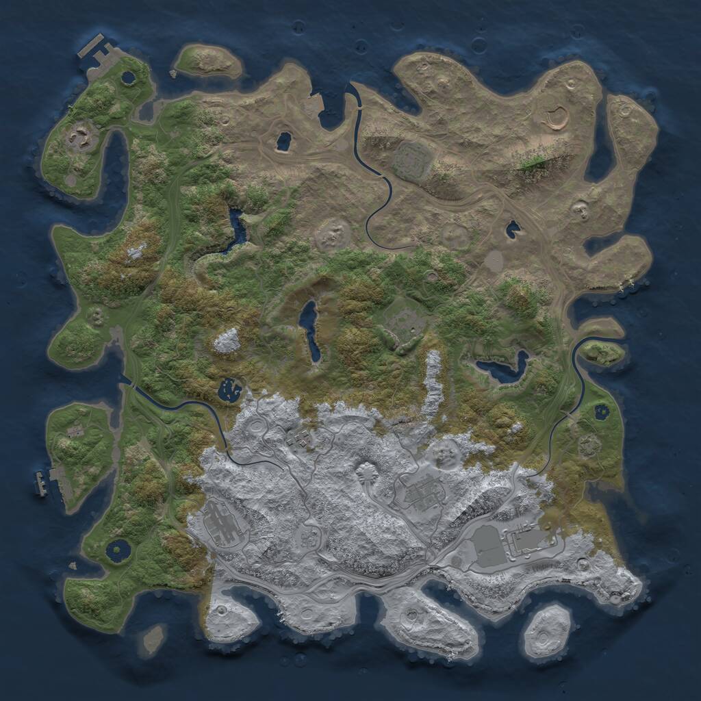 Rust Map: Procedural Map, Size: 4500, Seed: 595947681, 15 Monuments