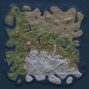 Thumbnail Rust Map: Procedural Map, Size: 4500, Seed: 595947681, 15 Monuments