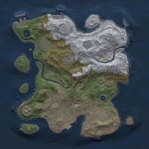 Thumbnail Rust Map: Procedural Map, Size: 3000, Seed: 1393524972, 11 Monuments