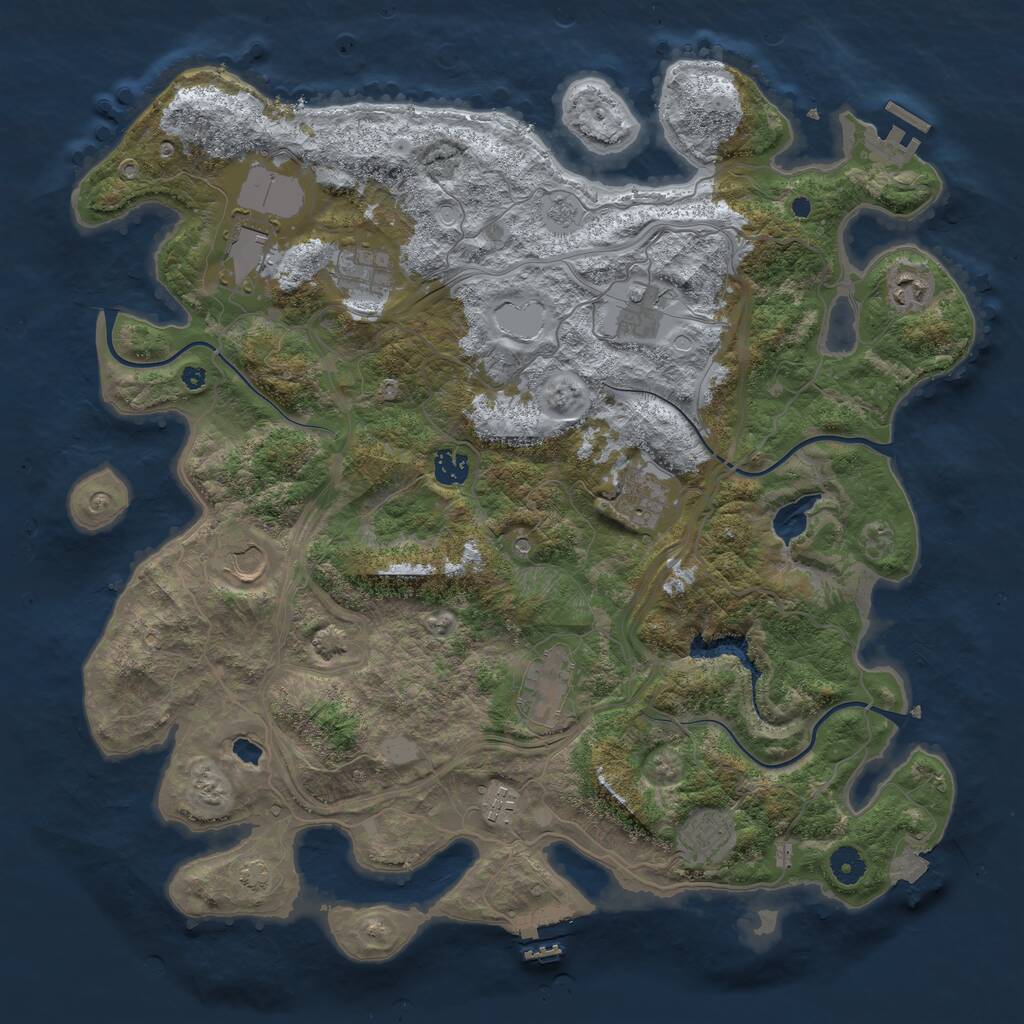 Rust Map: Procedural Map, Size: 4250, Seed: 790337252, 16 Monuments