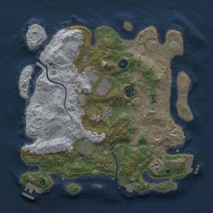 Thumbnail Rust Map: Procedural Map, Size: 3500, Seed: 1687943738, 14 Monuments