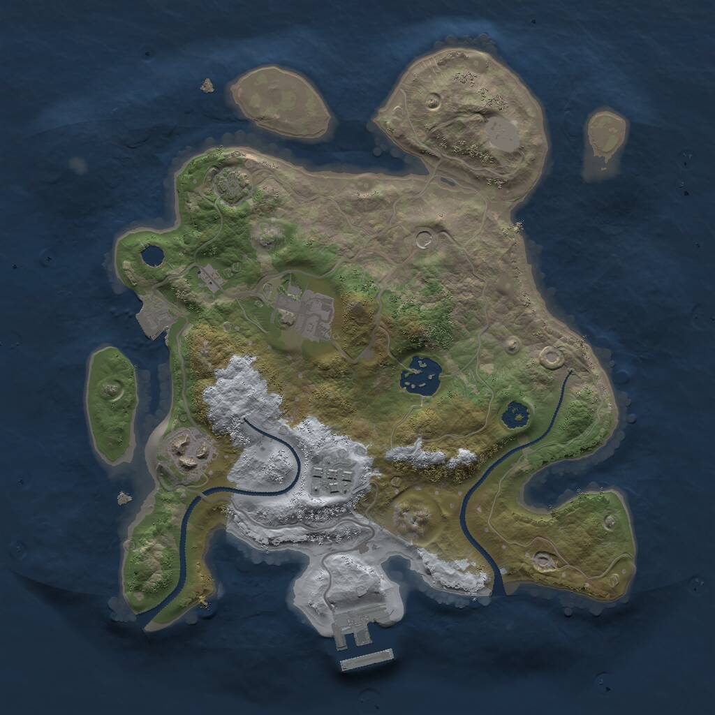 Rust Map: Procedural Map, Size: 2700, Seed: 2057504516, 8 Monuments