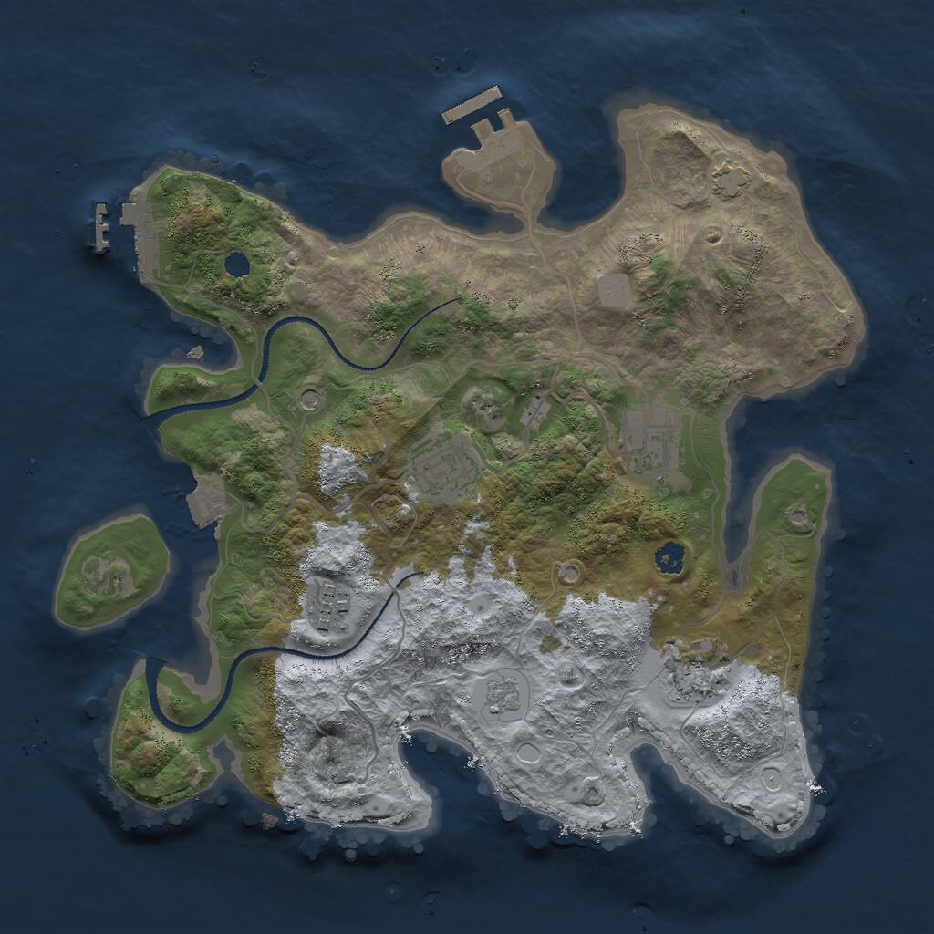 Rust Map: Procedural Map, Size: 3000, Seed: 46778000, 10 Monuments