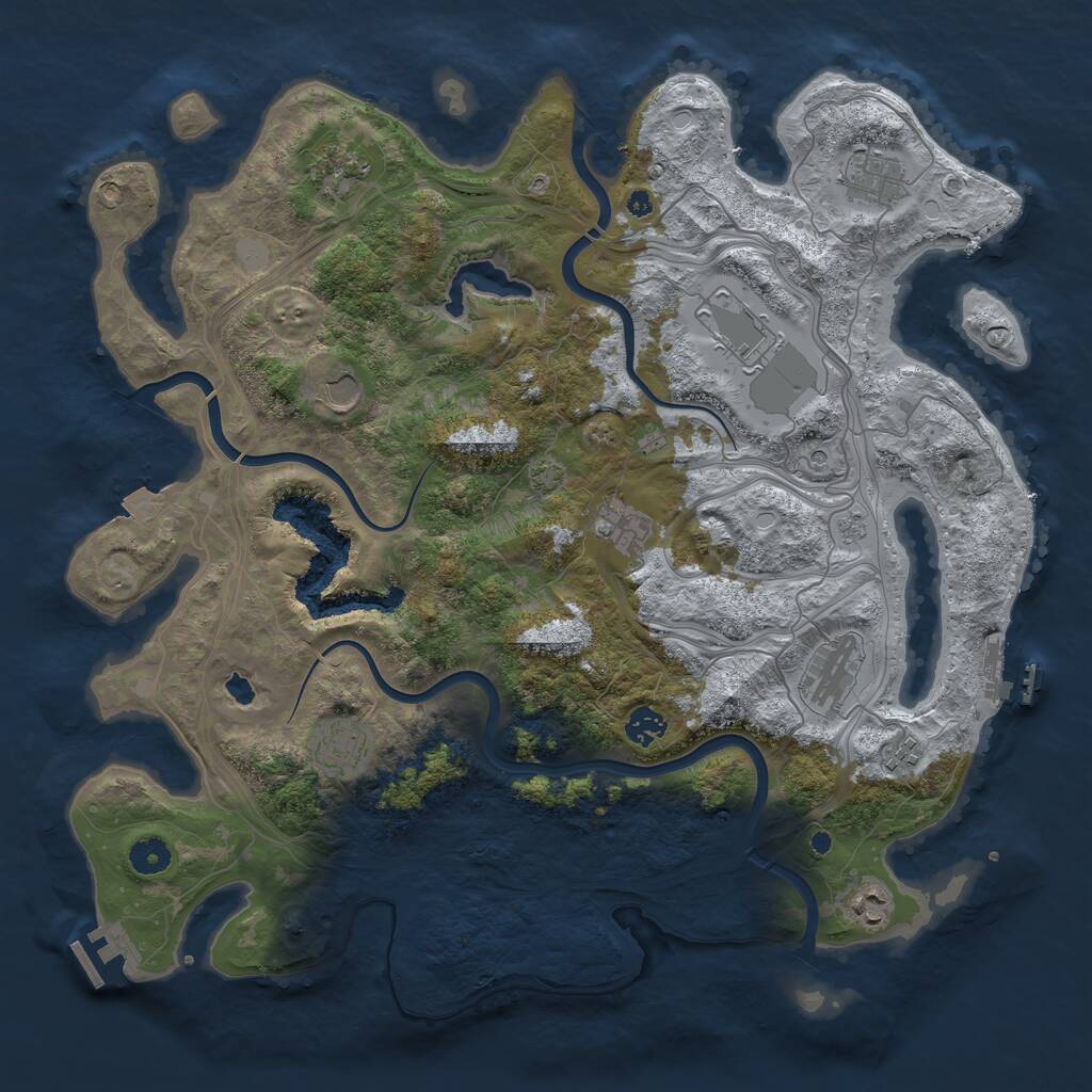 Rust Map: Procedural Map, Size: 4250, Seed: 1333045983, 18 Monuments