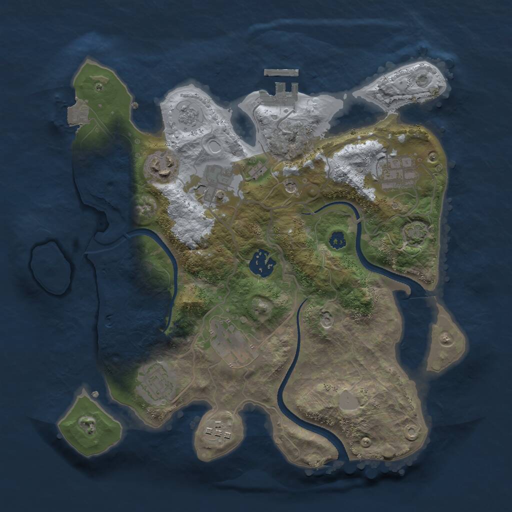 Rust Map: Procedural Map, Size: 3000, Seed: 807865098, 14 Monuments