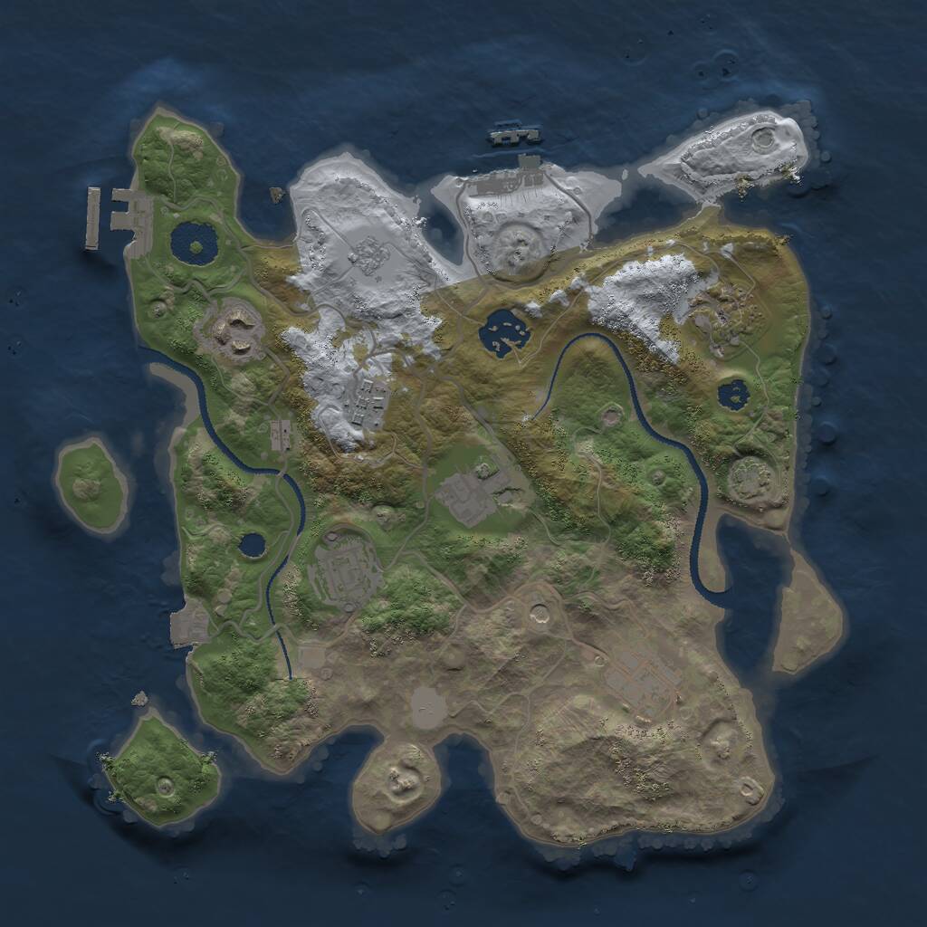 Rust Map: Procedural Map, Size: 3000, Seed: 807865098, 13 Monuments