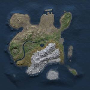 Thumbnail Rust Map: Procedural Map, Size: 2400, Seed: 50010, 3 Monuments