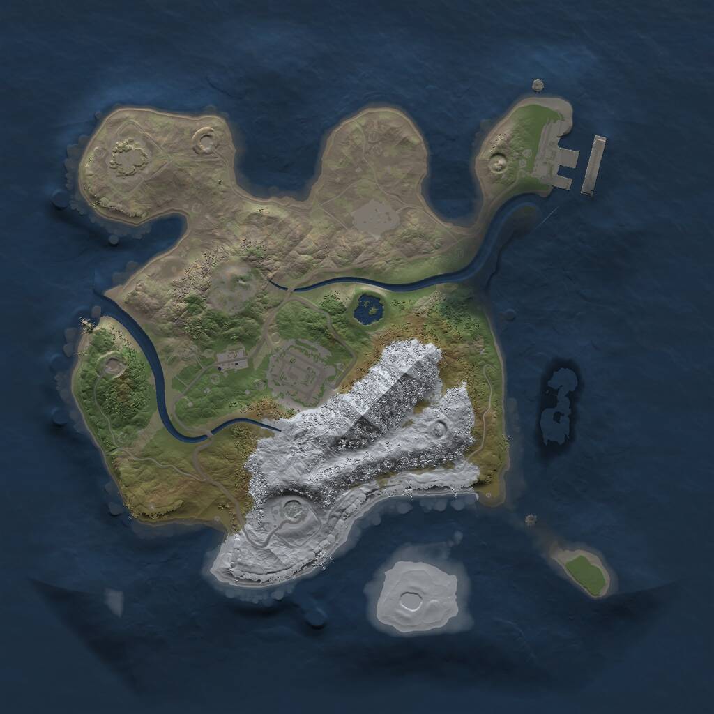 Rust Map: Procedural Map, Size: 2400, Seed: 50010, 5 Monuments
