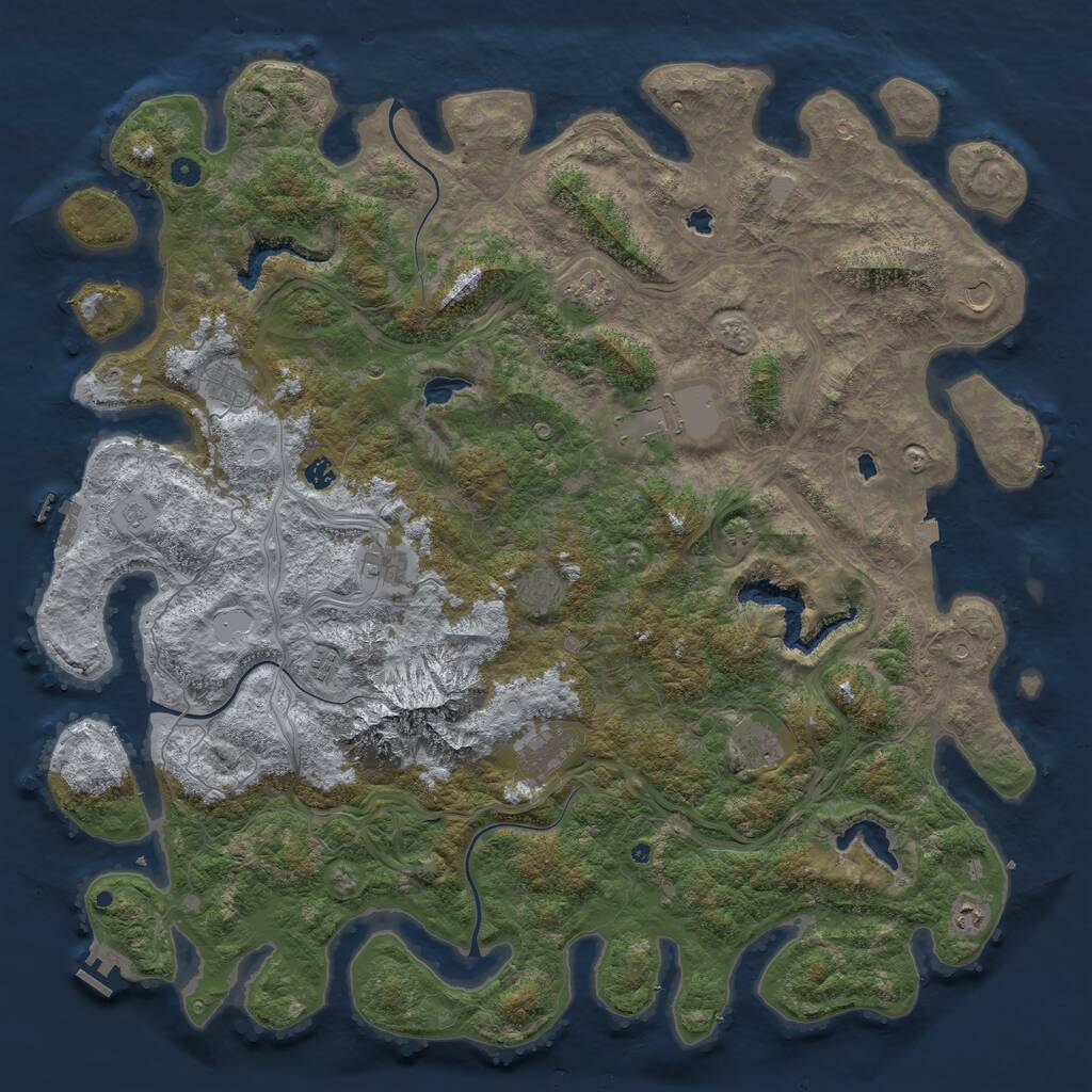 Rust Map: Procedural Map, Size: 5500, Seed: 39756314, 17 Monuments