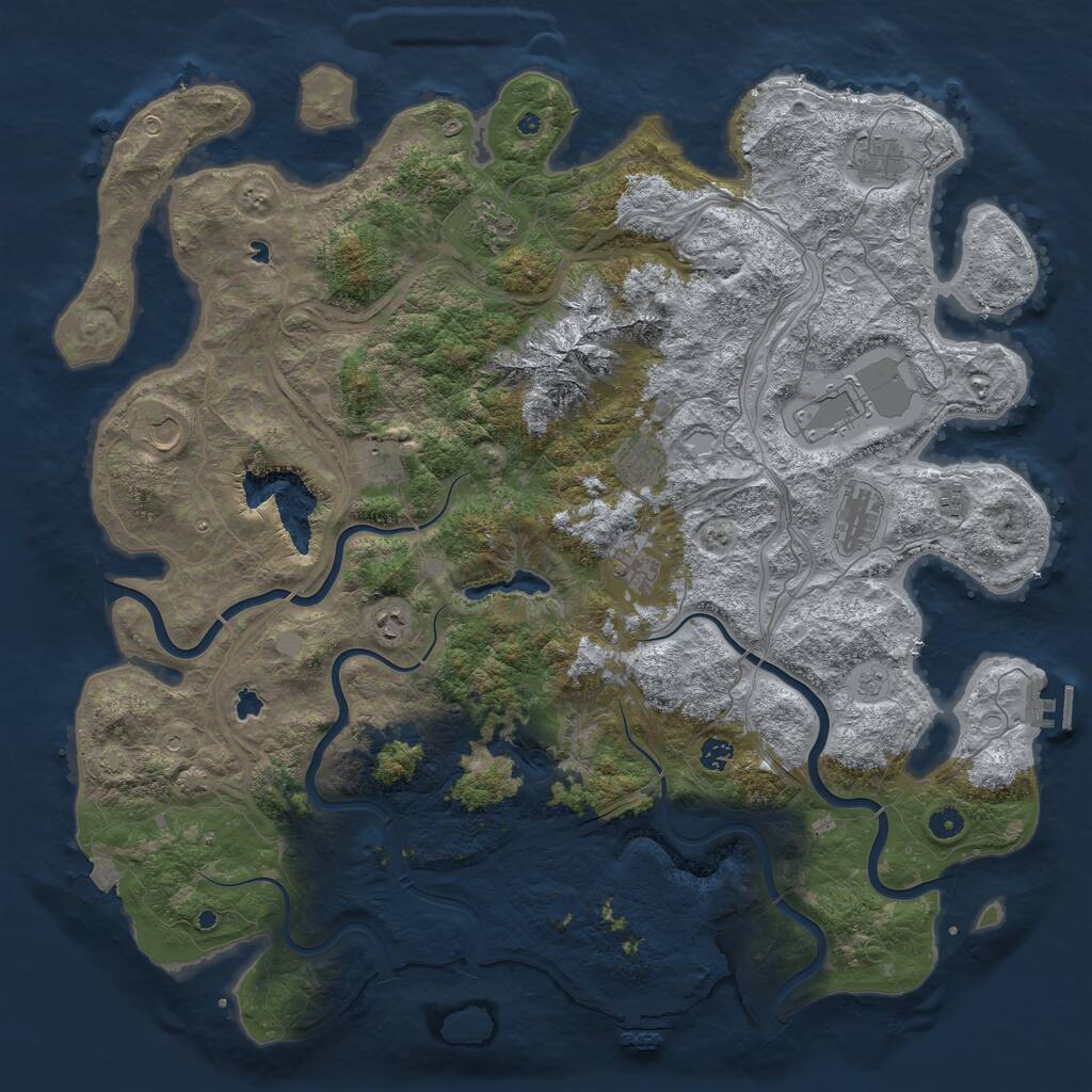 Rust Map: Procedural Map, Size: 5000, Seed: 1972258055, 17 Monuments