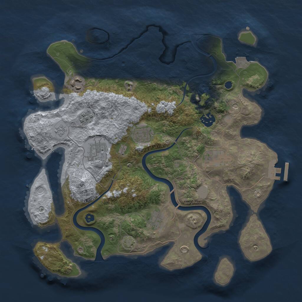 Rust Map: Procedural Map, Size: 3300, Seed: 243975905, 12 Monuments