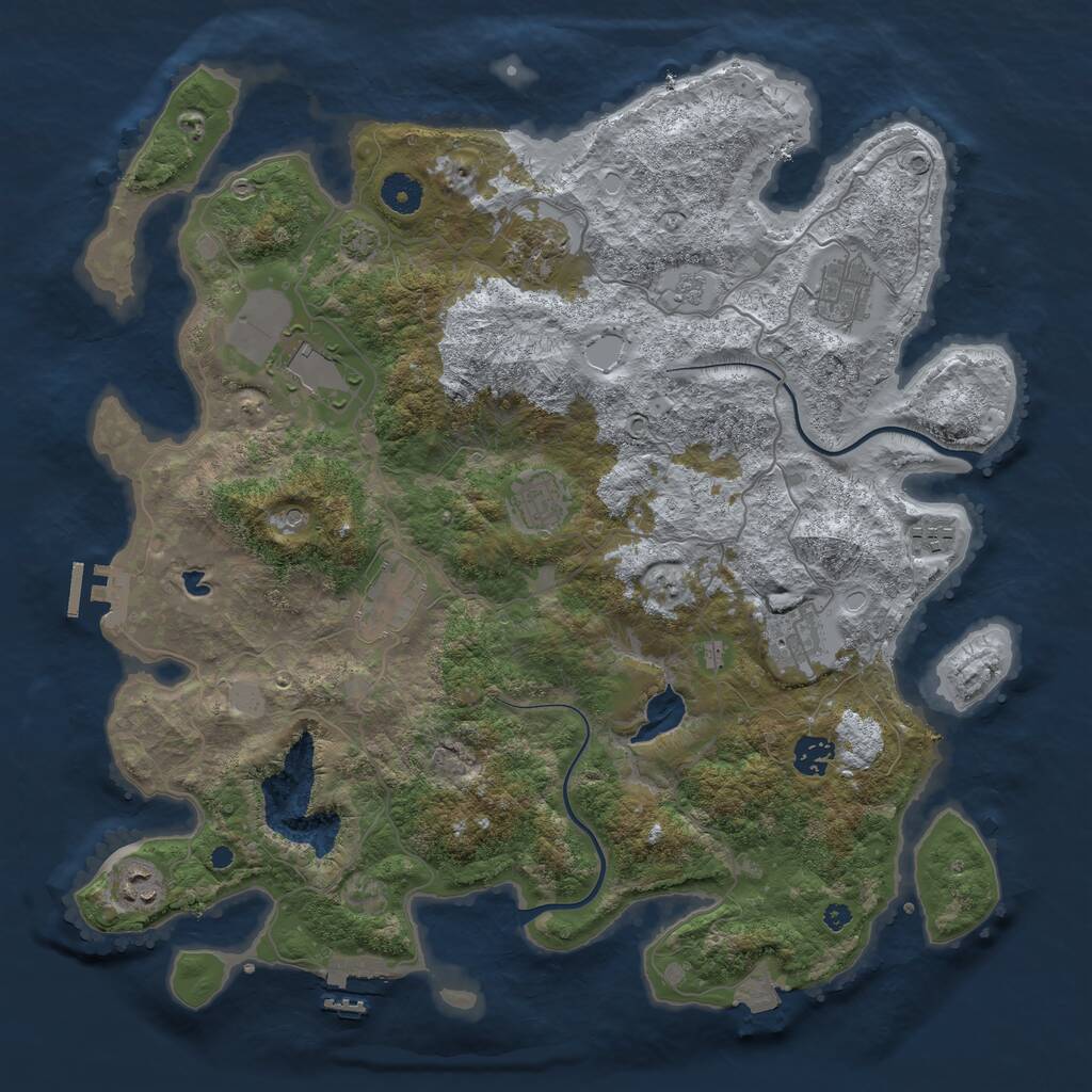 Rust Map: Procedural Map, Size: 4000, Seed: 65151, 15 Monuments