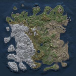 Thumbnail Rust Map: Procedural Map, Size: 3800, Seed: 2336436, 14 Monuments