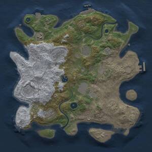 Thumbnail Rust Map: Procedural Map, Size: 3500, Seed: 223344, 16 Monuments