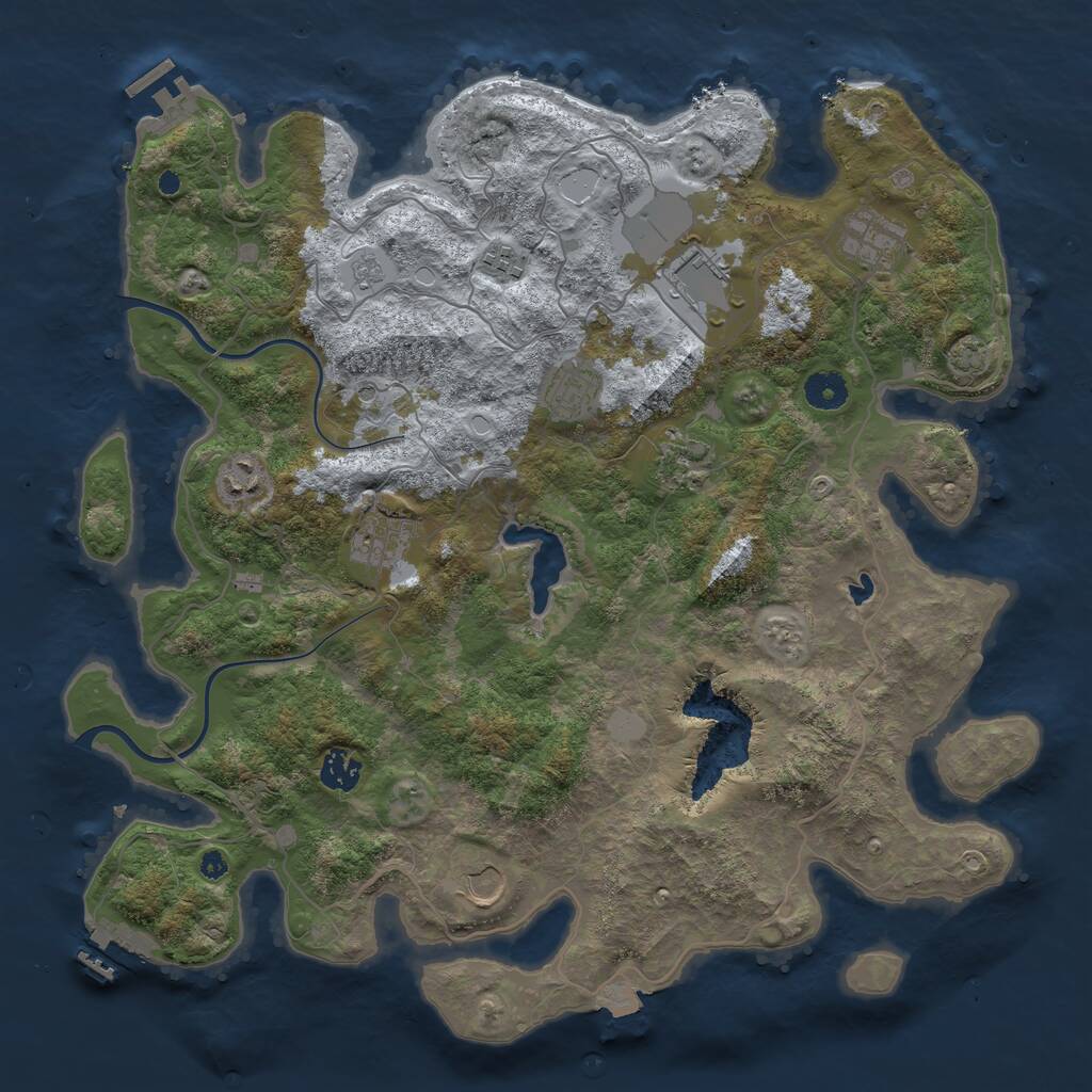 Rust Map: Procedural Map, Size: 4000, Seed: 68621, 15 Monuments