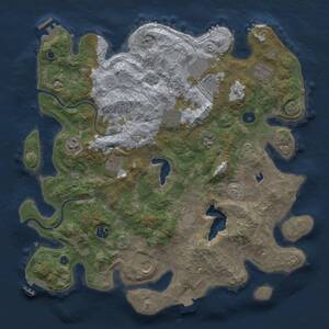 Thumbnail Rust Map: Procedural Map, Size: 4000, Seed: 68621, 15 Monuments