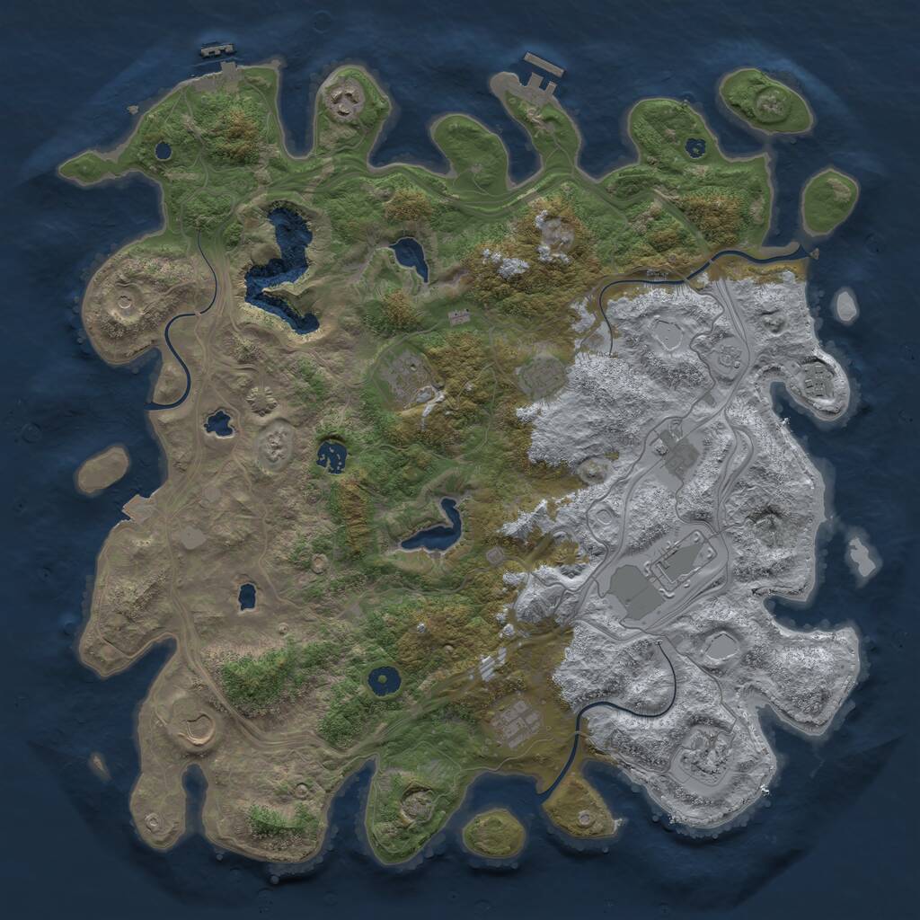 Rust Map: Procedural Map, Size: 4500, Seed: 232, 16 Monuments