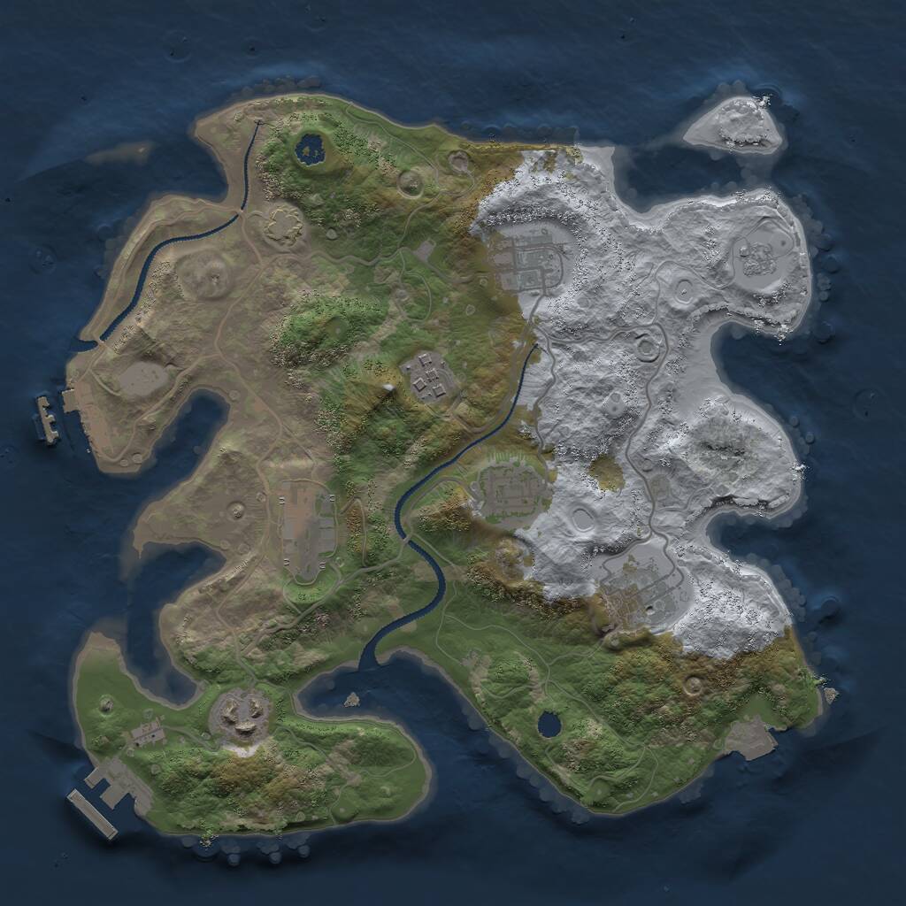 Rust Map: Procedural Map, Size: 3000, Seed: 1720350078, 11 Monuments