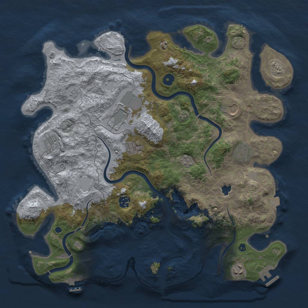 Rust Map: Procedural Map, Size: 4000, Seed: 946866304, 14 Monuments