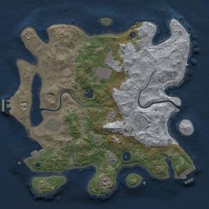 Thumbnail Rust Map: Procedural Map, Size: 3500, Seed: 14064003, 12 Monuments