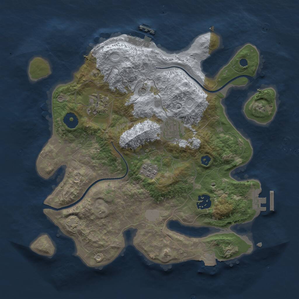 Rust Map: Procedural Map, Size: 3000, Seed: 49995, 9 Monuments